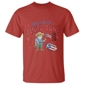 Here for the Benito Bowl 2026 Coquí Frog T Shirt Puerto Rican Funny Football Music Fans TS02 Red Print Your Wear