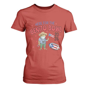 Here for the Benito Bowl 2026 Coquí Frog T Shirt For Women Puerto Rican Funny Football Music Fans TS02 Red Print Your Wear