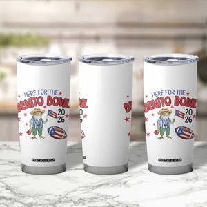 Here for the Benito Bowl 2026 Coquí Frog Tumbler Cup Puerto Rican Funny Football Music Fans TS02 Print Your Wear