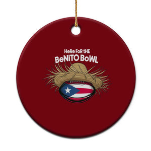 Here for the Benito Bowl Straw Hat Ceramic Ornament Puerto Rico Flag Football Music Fans TS02 1pc Red Print Your Wear