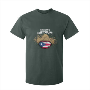 Here for the Benito Bowl Straw Hat T Shirt For Kid Puerto Rico Flag Football Music Fans TS02 Dark Forest Green Print Your Wear