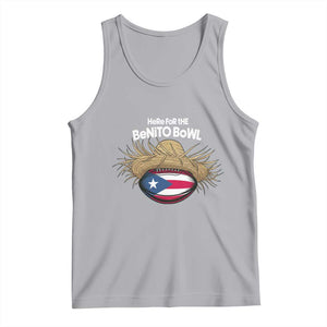 Here for the Benito Bowl Straw Hat Tank Top Puerto Rico Flag Football Music Fans TS02 Athletic Heather Print Your Wear