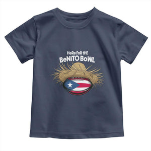 Here for the Benito Bowl Straw Hat Toddler T Shirt Puerto Rico Flag Football Music Fans TS02 Navy Print Your Wear