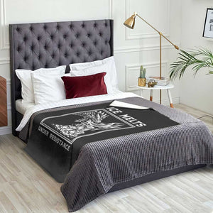 Ice Melts Under Resistance Throw Blanket Against Ice Protest Dragon Graphic with Fire TS02 Print Your Wear