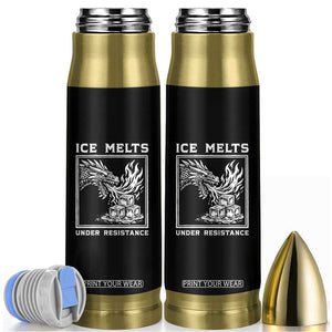 Ice Melts Under Resistance Bullet Tumbler Against Ice Protest Dragon Graphic with Fire TS02 Black Print Your Wear