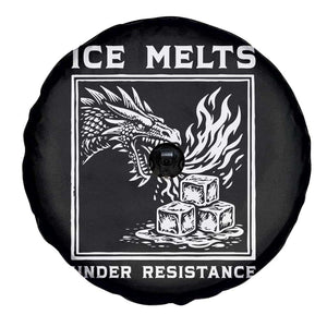 Ice Melts Under Resistance Spare Tire Cover Against Ice Protest Dragon Graphic with Fire TS02 Print Your Wear