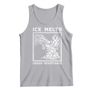 Ice Melts Under Resistance Tank Top Against Ice Protest Dragon Graphic with Fire TS02 Athletic Heather Print Your Wear