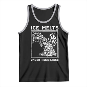 Ice Melts Under Resistance Tank Top Against Ice Protest Dragon Graphic with Fire TS02 Black Athletic Heather Print Your Wear
