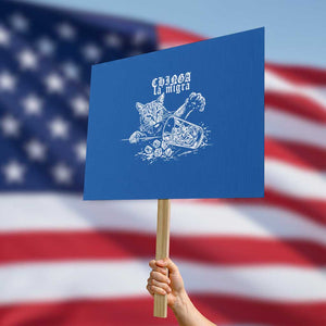 Chinga La Migra Protest Cat Protest Sign Spanish Resistance Against Ice TS02 Horizontal 18" × 24" Blue Print Your Wear