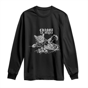 Chinga La Migra Protest Cat Long Sleeve Shirt Spanish Resistance Against Ice TS02 Black Print Your Wear