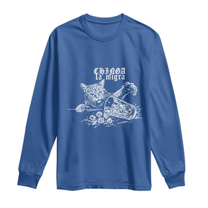 Chinga La Migra Protest Cat Long Sleeve Shirt Spanish Resistance Against Ice TS02 Royal Blue Print Your Wear