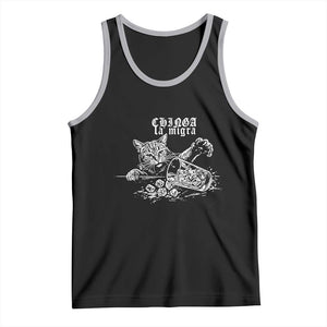 Chinga La Migra Protest Cat Tank Top Spanish Resistance Against Ice TS02 Black Athletic Heather Print Your Wear