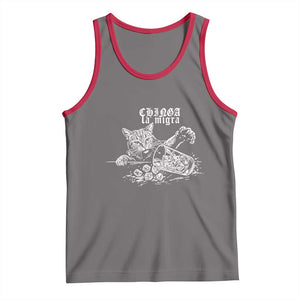 Chinga La Migra Protest Cat Tank Top Spanish Resistance Against Ice TS02 Deep Heather Red Print Your Wear