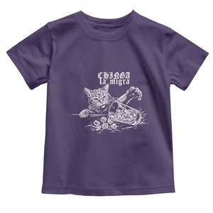 Chinga La Migra Protest Cat Toddler T Shirt Spanish Resistance Against Ice TS02 Purple Print Your Wear