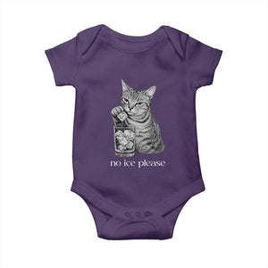 No Ice Please Realistic Angry Cat Graphic Baby Onesie Resistance Against Ice Protest TS02 Purple Print Your Wear