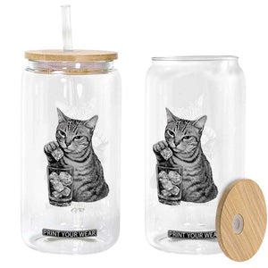 No Ice Please Realistic Angry Cat Graphic Glass Can Resistance Against Ice Protest TS02 Print Your Wear