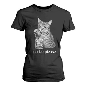 No Ice Please Realistic Angry Cat Graphic T Shirt For Women Resistance Against Ice Protest TS02 Black Print Your Wear