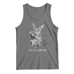 No Ice Please Realistic Angry Cat Graphic Tank Top Resistance Against Ice Protest TS02 Black Heather Print Your Wear