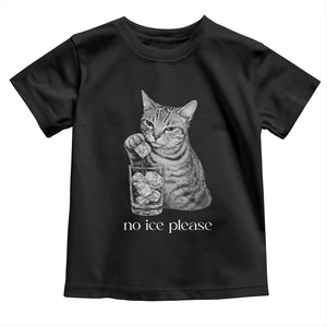No Ice Please Realistic Angry Cat Graphic Toddler T Shirt Resistance Against Ice Protest TS02 Black Print Your Wear