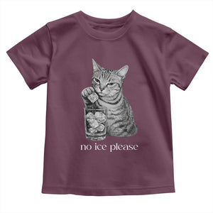 No Ice Please Realistic Angry Cat Graphic Toddler T Shirt Resistance Against Ice Protest TS02 Maroon Print Your Wear