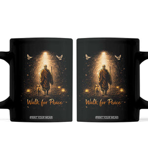 Walk for Peace Lantern Path Coffee Mug Monk and Aloka the Dog Spiritual Journey TS02 Black Print Your Wear