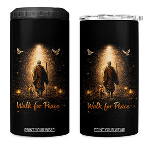 Walk for Peace Lantern Path 4 in 1 Can Cooler Tumbler Monk and Aloka the Dog Spiritual Journey TS02 One Size: 16 oz Black Print Your Wear