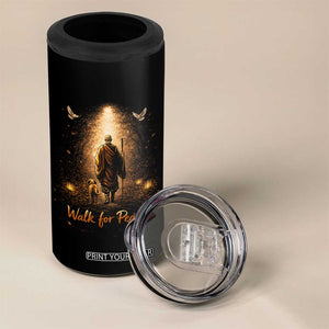 Walk for Peace Lantern Path 4 in 1 Can Cooler Tumbler Monk and Aloka the Dog Spiritual Journey TS02 Print Your Wear