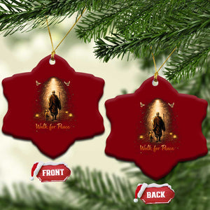 Walk for Peace Lantern Path Ceramic Ornament Monk and Aloka the Dog Spiritual Journey TS02 Print Your Wear