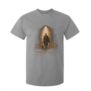 Walk for Peace Lantern Path T Shirt For Kid Monk and Aloka the Dog Spiritual Journey TS02 Sport Gray Print Your Wear