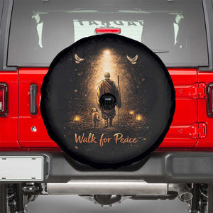 Walk for Peace Lantern Path Spare Tire Cover Monk and Aloka the Dog Spiritual Journey TS02 Black Print Your Wear