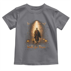Walk for Peace Lantern Path Toddler T Shirt Monk and Aloka the Dog Spiritual Journey TS02 Charcoal Print Your Wear