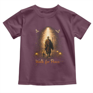Walk for Peace Lantern Path Toddler T Shirt Monk and Aloka the Dog Spiritual Journey TS02 Maroon Print Your Wear