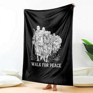 Walk for Peace Walking Monks and Aloka the Dog Throw Blanket Buddhist Mindfulness Spiritual Religious Faith TS02 Print Your Wear