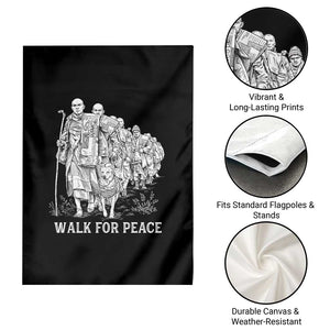 Walk for Peace Walking Monks and Aloka the Dog Garden Flag Buddhist Mindfulness Spiritual Religious Faith TS02 Print Your Wear