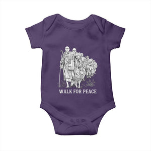 Walk for Peace Walking Monks and Aloka the Dog Baby Onesie Buddhist Mindfulness Spiritual Religious Faith TS02 Purple Print Your Wear
