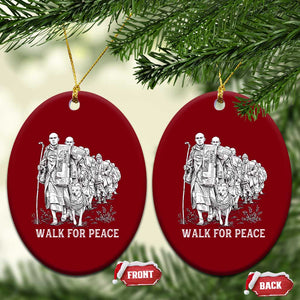 Walk for Peace Walking Monks and Aloka the Dog Ceramic Ornament Buddhist Mindfulness Spiritual Religious Faith TS02 Print Your Wear