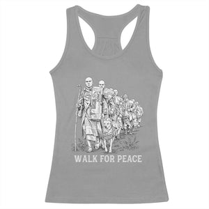 Walk for Peace Walking Monks and Aloka the Dog Racerback Tank Top Buddhist Mindfulness Spiritual Religious Faith TS02 Sport Gray Print Your Wear