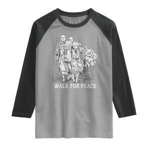 Walk for Peace Walking Monks and Aloka the Dog Raglan Shirt Buddhist Mindfulness Spiritual Religious Faith TS02 Sport Gray Black Print Your Wear