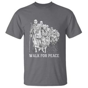 Walk for Peace Walking Monks and Aloka the Dog T Shirt Buddhist Mindfulness Spiritual Religious Faith TS02 Charcoal Print Your Wear