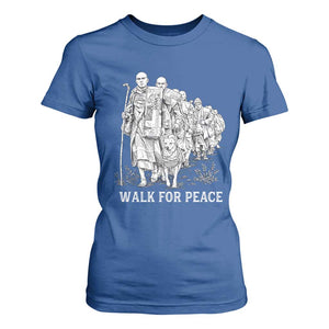Walk for Peace Walking Monks and Aloka the Dog T Shirt For Women Buddhist Mindfulness Spiritual Religious Faith TS02 Royal Blue Print Your Wear