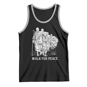 Walk for Peace Walking Monks and Aloka the Dog Tank Top Buddhist Mindfulness Spiritual Religious Faith TS02 Black Athletic Heather Print Your Wear