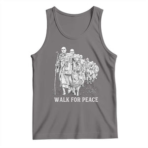 Walk for Peace Walking Monks and Aloka the Dog Tank Top Buddhist Mindfulness Spiritual Religious Faith TS02 Deep Heather Print Your Wear