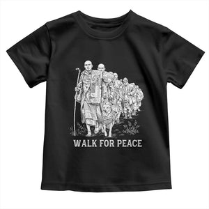 Walk for Peace Walking Monks and Aloka the Dog Toddler T Shirt Buddhist Mindfulness Spiritual Religious Faith TS02 Black Print Your Wear