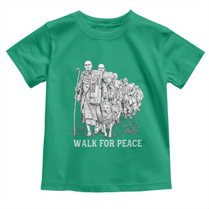 Walk for Peace Walking Monks and Aloka the Dog Toddler T Shirt Buddhist Mindfulness Spiritual Religious Faith TS02 Irish Green Print Your Wear
