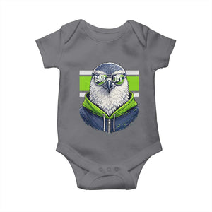 Cool Hawk Wearing Hoodie Graphic Baby Onesie Game Day Swagger TS02 Charcoal Print Your Wear