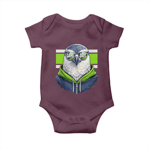 Cool Hawk Wearing Hoodie Graphic Baby Onesie Game Day Swagger TS02 Maroon Print Your Wear
