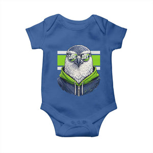 Cool Hawk Wearing Hoodie Graphic Baby Onesie Game Day Swagger TS02 Royal Blue Print Your Wear