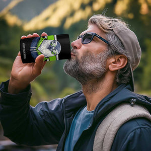Cool Hawk Wearing Hoodie Graphic 4 in 1 Can Cooler Tumbler Game Day Swagger TS02 Print Your Wear