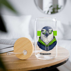 Cool Hawk Wearing Hoodie Graphic Glass Can Game Day Swagger TS02 Print Your Wear