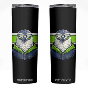 Cool Hawk Wearing Hoodie Graphic Skinny Tumbler Game Day Swagger TS02 Black Print Your Wear